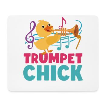Trumpet Player Girl Chicken - Mousepad (Querformat) - Weiß - Vorne