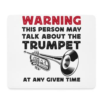 Trumpet Player Vintage Warning - Mousepad (Querformat) - Weiß - Vorne