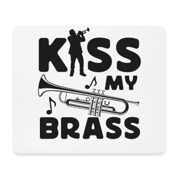 Le trompettiste Pun Kiss My Brass - Tapis de souris (format paysage) - blanc - Devant