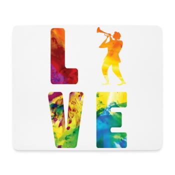 Trumpet Player Watercolor Love - Mousepad (Querformat) - Weiß - Vorne