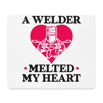Welder Welding Girlfriend - Mouse Pad (horizontal) - white - Front