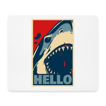Hallo Hai - Mousepad (Querformat) - Weiß - Vorne