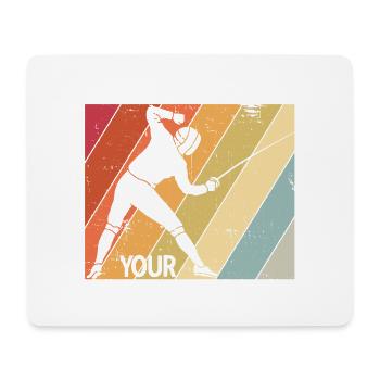 Fechten - Mousepad (Querformat) - Weiß - Vorne