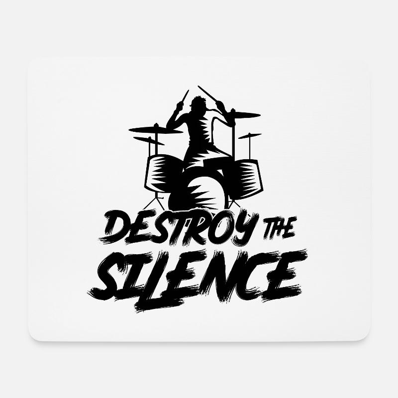 destroy the silence Schlagzeuger Gitarrist - Mousepad (Querformat) - Weiß