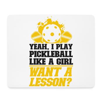 Pickleball Girl Ladies yes, I - Mouse Pad (horizontal) - white - Front