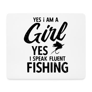Angler Spruch zum Angeln Angel - Mousepad (Querformat) - Weiß - Vorne