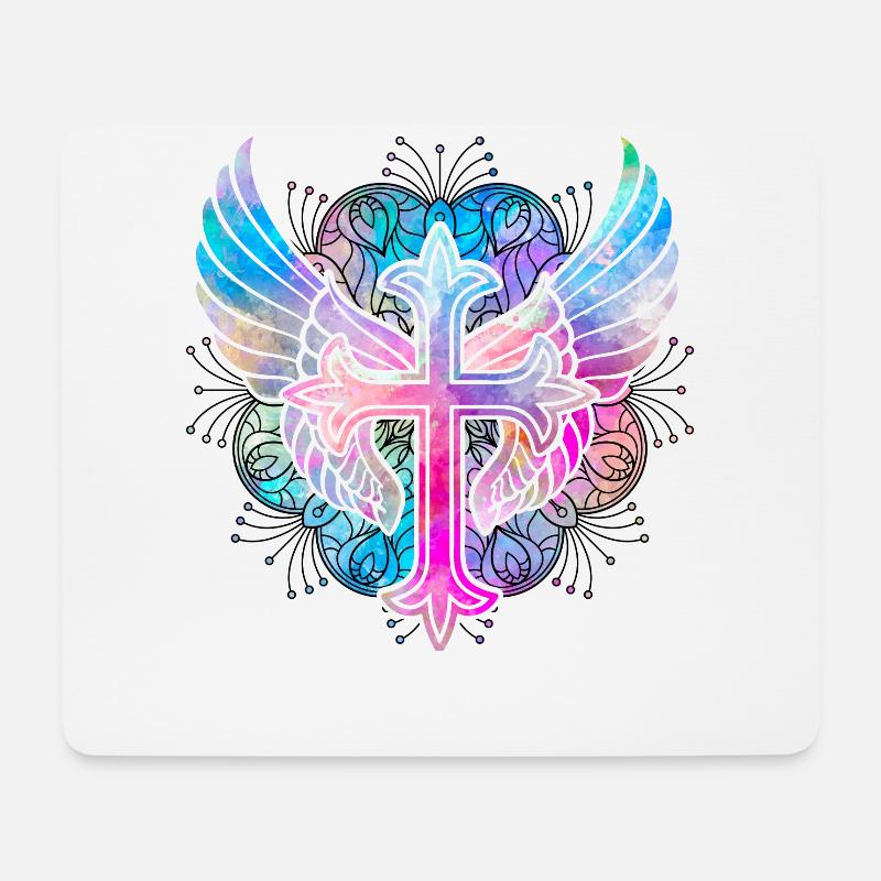 Christianity Cross - Mouse Pad (horizontal) - white