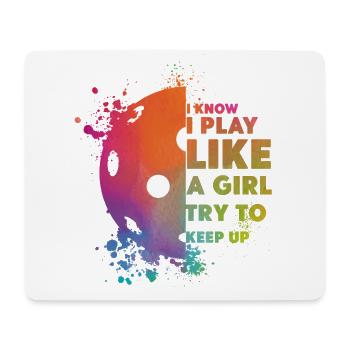 Pickleball Girl Ladies Watercolor - Mousepad (Querformat) - Weiß - Vorne