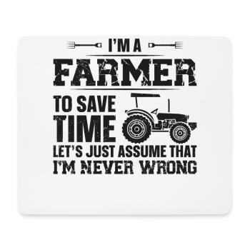 Farming Farmer Vintage Tractor I'm - Mouse Pad (horizontal) - white - Front