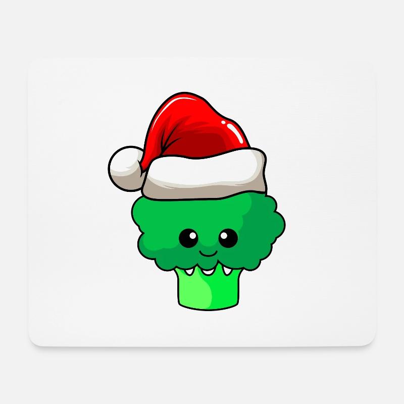 Broccoli Weihnachten Comic Xmas - Mousepad (Querformat) - Weiß