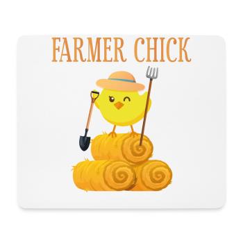 Fermier Agriculteur Fille Éleveuse de poulets - Tapis de souris (format paysage) - blanc - Devant