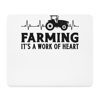 Farming Farmer Girl Heartbeat - Mouse Pad (horizontal) - white - Front