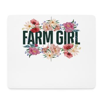 Agriculture Agricultrice Fille Fleur Floral - Tapis de souris (format paysage) - blanc - Devant