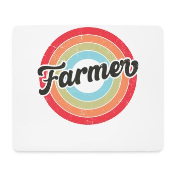 Agriculteur Rétro Vintage - Tapis de souris (format paysage) - blanc - Devant