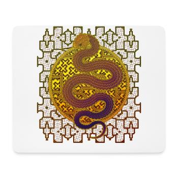 Shipibo Conibo Muster Ayahuaska Schlange - Mousepad (Querformat) - Weiß - Vorne