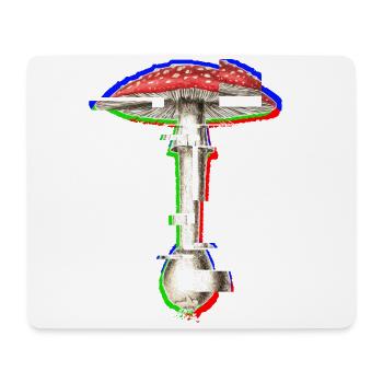 Amanita Muscaria Glitch Art Champignon - Tapis de souris (format paysage) - blanc - Devant