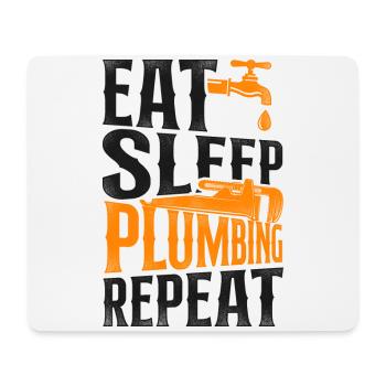 Plumbing Plumber Vintage Eat Sleep - Mouse Pad (horizontal) - white - Front
