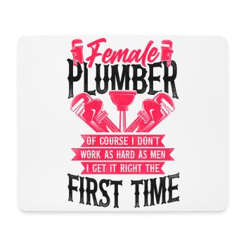 Plumbing Plumber Female Female - Mouse Pad (horizontal) - white - Front