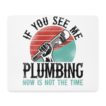 Plumbing Plumber Vintage Retro If - Mouse Pad (horizontal) - white - Front