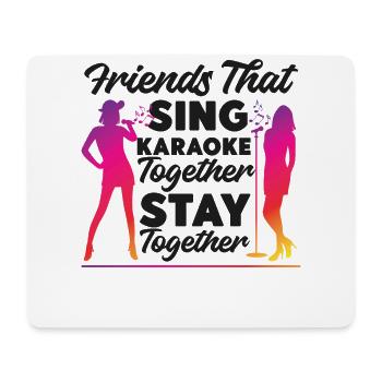 Karaoke Singer 80s Retro Friends - Mouse Pad (horizontal) - white - Front