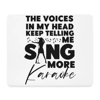 Chanteur de karaoké The Voices In My - Tapis de souris (format paysage) - blanc - Devant