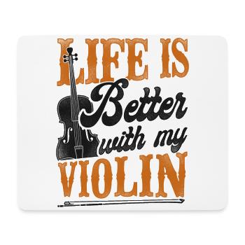 Violin Violinist Vintage Life Is - Mousepad (Querformat) - Weiß - Vorne