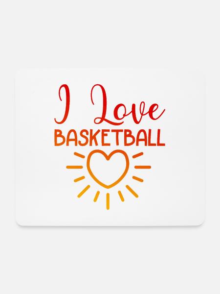 Ich liebe Basketball - Mousepad (Querformat) - Weiß