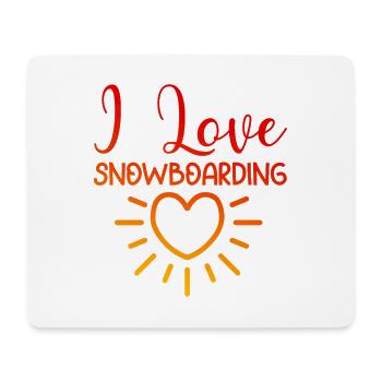 Ich liebe Snowboarding - Mousepad (Querformat) - Weiß - Vorne