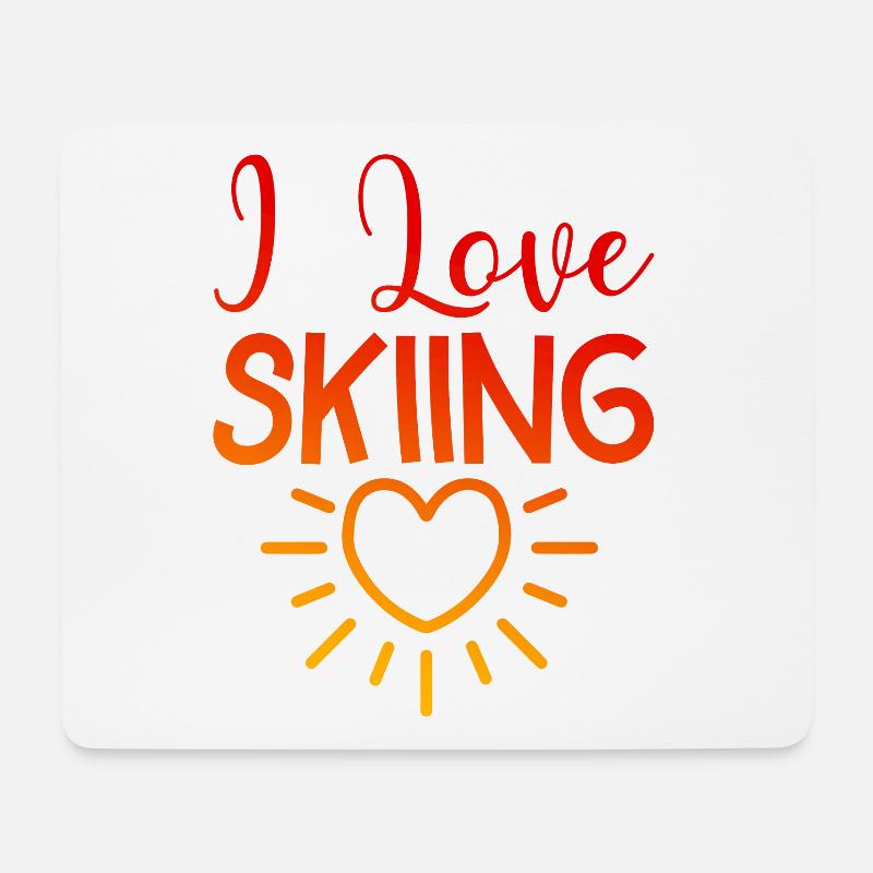 I love skiing - Mouse Pad (horizontal) - white