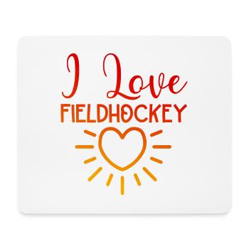 Ich liebe Fieldhockey - Mousepad (Querformat) - Weiß - Vorne