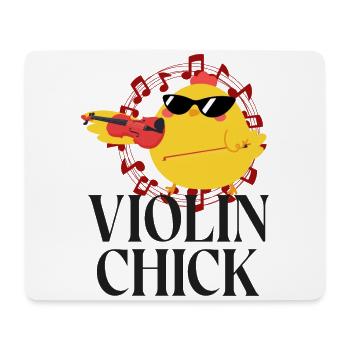 Violin Violinist Girl Chicken - Mouse Pad (horizontal) - white - Front