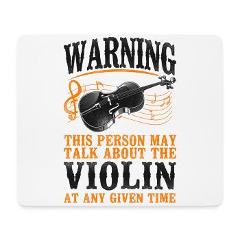 Violin Violinist Vintage Warning - Mousepad (Querformat) - Weiß - Vorne