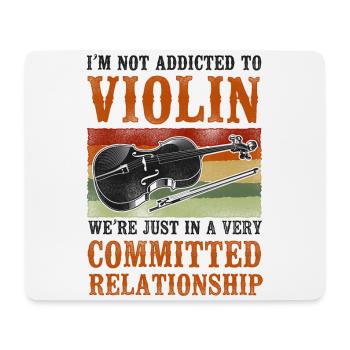 Violon Violoniste Vintage Retro Je suis - Tapis de souris (format paysage) - blanc - Devant
