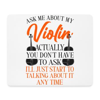 Violin Violinist Vintage Ask Me - Mousepad (Querformat) - Weiß - Vorne