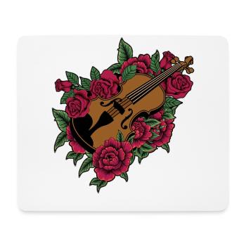 Violin Violinist Flower Floral - Mousepad (Querformat) - Weiß - Vorne