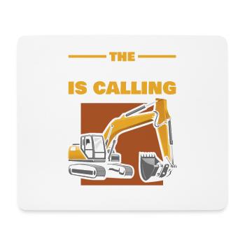 Der Bagger Ruft, Ich Muss Zum Bagger-fan Werden - Mousepad (Querformat) - Weiß - Vorne