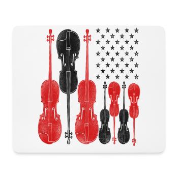 Violin Violinist Usa American Flag - Mouse Pad (horizontal) - white - Front