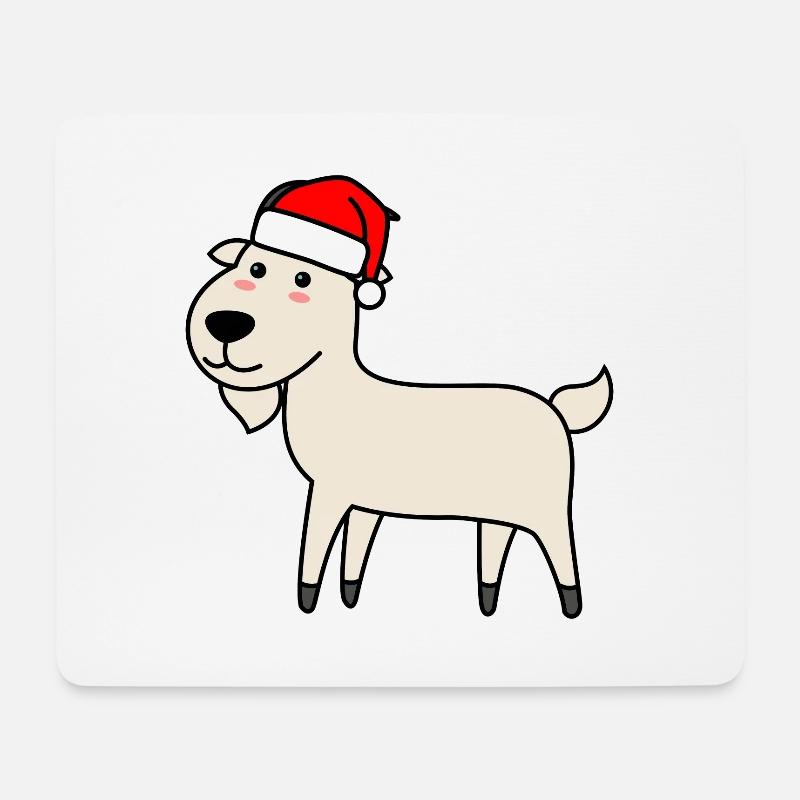 Bergziege Comic Weihnachten Xmas - Mousepad (Querformat) - Weiß