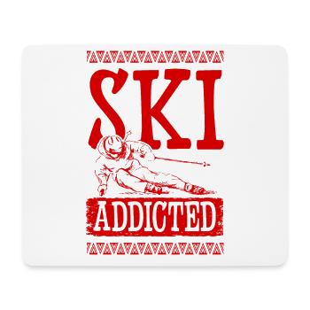 Accro au ski - Tapis de souris (format paysage) - blanc - Devant