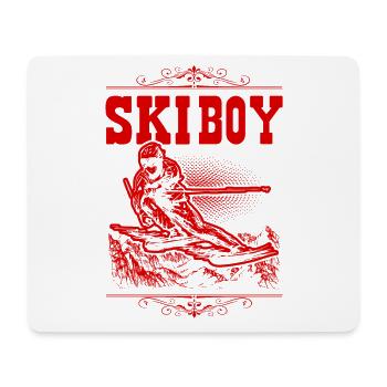 Garçon de ski - Tapis de souris (format paysage) - blanc - Devant