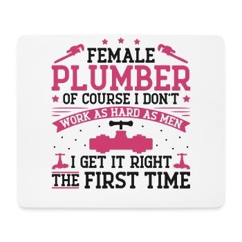 Plombier Plombier Femme Femme - Tapis de souris (format paysage) - blanc - Devant