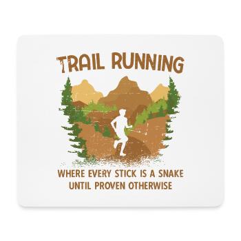 Berg-Laufen Für Läufer Trailrunning - Mousepad (Querformat) - Weiß - Vorne