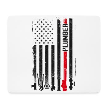 Plumbing Plumber American Flag - Mouse Pad (horizontal) - white - Front