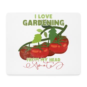 J’adore jardiner de ma tête Tomates - Tapis de souris (format paysage) - blanc - Devant