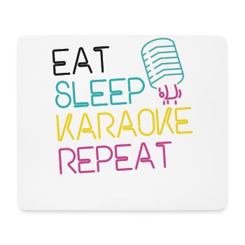 Karaoke Singer 80s Retro Eat Sleep - Mouse Pad (horizontal) - white - Front