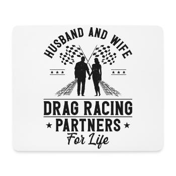 Drag Racing Race Car Mari Femme - Tapis de souris (format paysage) - blanc - Devant