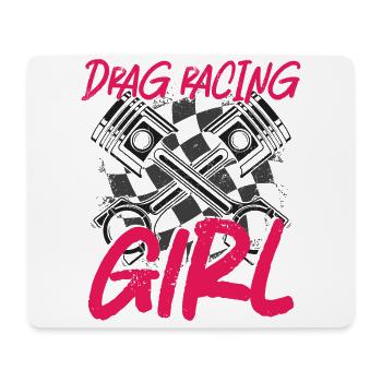 Drag Racing Race Car Girl Vintage - Tapis de souris (format paysage) - blanc - Devant