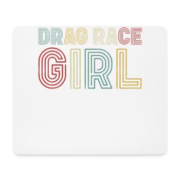 Drag Racing Race Car Girl Retro - Tapis de souris (format paysage) - blanc - Devant