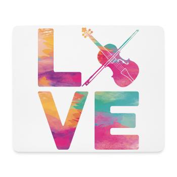 Violin Violinist Watercolor Love - Mousepad (Querformat) - Weiß - Vorne