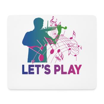 Violon Violoniste Rétro Années 80 90s - Tapis de souris (format paysage) - blanc - Devant